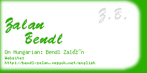 zalan bendl business card